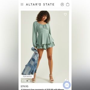 Altar’d State Sidney Tie Back Romper (Black)